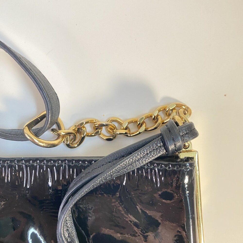 Badgley Mischka HOBO Large Shoulder Bag Black Patent Leather - Picture 3 of 16